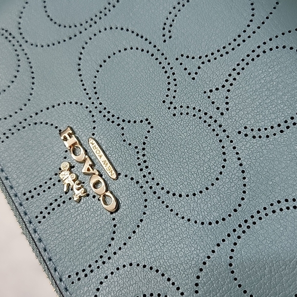 Coach Signature Perforated Leather Corner Zip Wristlet - Picture 3 of 5